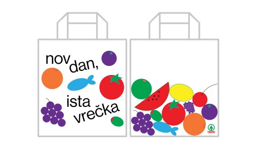 Vrečka nov dan ista vrečka s sadjem in zelenjavo