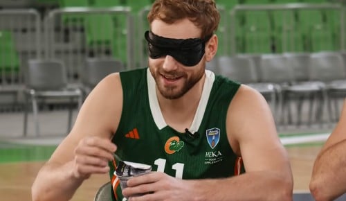 Košarkar Cedevite Olimpije okuša izdelek