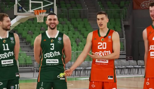 Košarkarji Cedevite Olimpije v dvorani